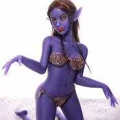 Komioh custom 4.43 ft monster manga cosplay low price tpe oral blue skin 135cm elf real sex doll for men from automatic woman